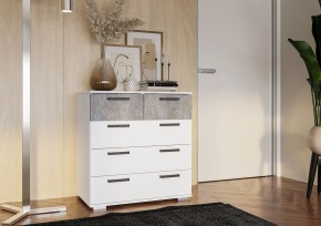 Комод Стандарт-5 NEW (белый/цемент светлый) в Лабытнанги - labytnangi.mebel24.online | фото 3