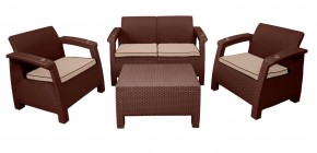 Комплект уличной мебели Yalta Premium Terrace Set (Ялта) шоколадый (+подушки под спину) в Лабытнанги - labytnangi.mebel24.online | фото
