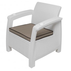 Комплект уличной мебели Yalta Premium Terrace Triple Set (Ялта) белый (+подушки под спину) в Лабытнанги - labytnangi.mebel24.online | фото 8