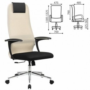 Кресло офисное BRABIX PREMIUM "Ultimate EX-801" хром, плотная двойная сетка Х2, черное/бежевое, 532919 в Лабытнанги - labytnangi.mebel24.online | фото 1