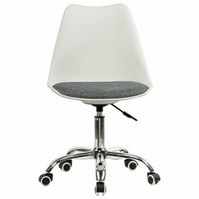 Кресло стул BRABIX "Eames MG-310 CH", хром, пластик белый, ткань серая, 532924 в Лабытнанги - labytnangi.mebel24.online | фото 1