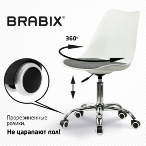Кресло стул BRABIX "Eames MG-310 CH", хром, пластик белый, ткань серая, 532924 в Лабытнанги - labytnangi.mebel24.online | фото 7