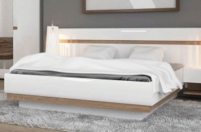 Кровать 160/TYP 94-01 с подъемником, LINATE ,цвет белый/сонома трюфель в Лабытнанги - labytnangi.mebel24.online | фото 5