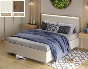 Кровать (Бело-серый U775 ST9/Дуб Галифакс Табак) 1400 в Лабытнанги - labytnangi.mebel24.online | фото