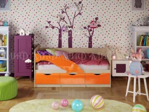 Кровать Дельфин-1 800*1600 (Оранжевый металлик/дуб крафт белый) в Лабытнанги - labytnangi.mebel24.online | фото