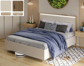 Кровать (Светло-серый U750 ST9/Дуб Галифакс Табак) 1400 в Лабытнанги - labytnangi.mebel24.online | фото
