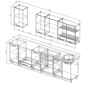 Кухонный гарнитур Бланка 2800 (Стол. 38мм) в Лабытнанги - labytnangi.mebel24.online | фото 2