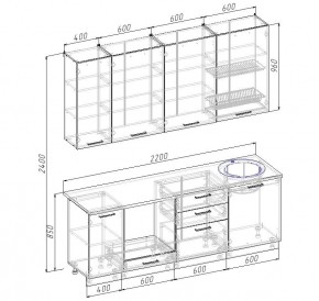 Кухонный гарнитур Дели 2200 (Стол. 38мм) в Лабытнанги - labytnangi.mebel24.online | фото 2