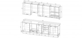 Кухонный гарнитур Санторини 3000 h950 (Стол. 26мм) в Лабытнанги - labytnangi.mebel24.online | фото 2