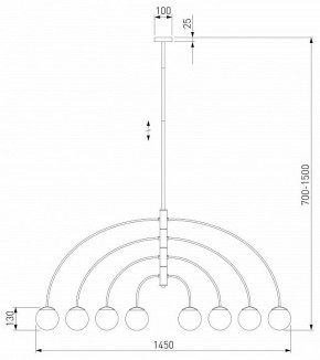 Люстра на штанге Eurosvet Cenacolo 30179/8 черный в Лабытнанги - labytnangi.mebel24.online | фото 2