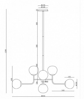 Люстра на штанге Maytoni Erich MOD221-PL-08-G в Лабытнанги - labytnangi.mebel24.online | фото 6