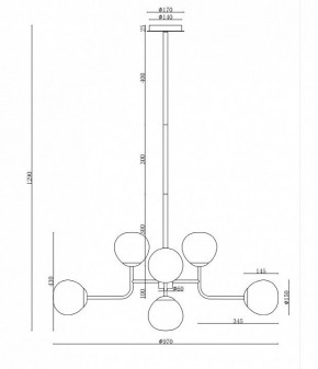 Люстра на штанге Maytoni Erich MOD221-PL-08-N в Лабытнанги - labytnangi.mebel24.online | фото 3