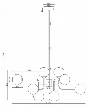 Люстра на штанге Maytoni Erich MOD221-PL-12-N в Лабытнанги - labytnangi.mebel24.online | фото 3