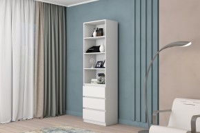МС "Хилтон" Стеллаж (Белый текстурный) в Лабытнанги - labytnangi.mebel24.online | фото
