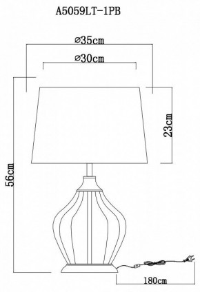 Настольная лампа декоративная Arte Lamp Baymont A5059LT-1PB в Лабытнанги - labytnangi.mebel24.online | фото 3