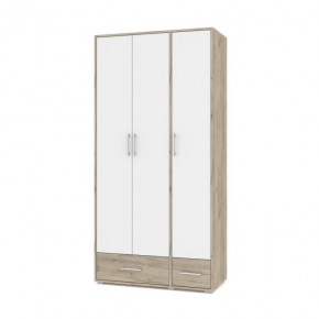 ОЛИВИЯ О32 Шкаф 3-х дверный (дуб серый/белый) в Лабытнанги - labytnangi.mebel24.online | фото