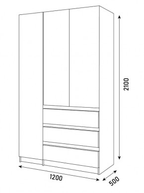 ПАРУС Шкаф 3-х ств. 1200 в Лабытнанги - labytnangi.mebel24.online | фото 3