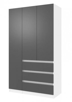 ПАРУС Шкаф 3х- ств. 1200 (белый/графит) в Лабытнанги - labytnangi.mebel24.online | фото