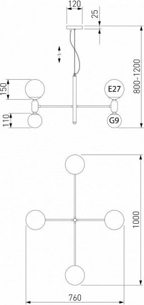 Подвесная люстра Eurosvet Bubble 30182/8 латунь в Лабытнанги - labytnangi.mebel24.online | фото 3