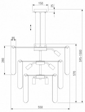 Подвесная люстра Eurosvet Claire 60171 золото в Лабытнанги - labytnangi.mebel24.online | фото 5