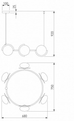 Подвесная люстра Eurosvet Moity 70150/6 черный/латунь в Лабытнанги - labytnangi.mebel24.online | фото 3
