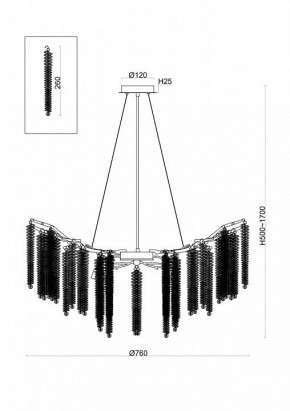 Подвесная люстра Freya Mineral FR1010PL-10G в Лабытнанги - labytnangi.mebel24.online | фото 2