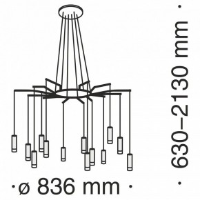 Подвесная люстра Maytoni Davida MOD035PL-12B в Лабытнанги - labytnangi.mebel24.online | фото 6