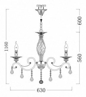 Подвесная люстра Maytoni Grace ARM247-06-G в Лабытнанги - labytnangi.mebel24.online | фото 3