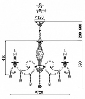 Подвесная люстра Maytoni Grace RC247-PL-08-R в Лабытнанги - labytnangi.mebel24.online | фото 3