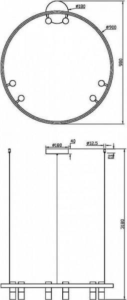 Подвесная люстра Maytoni Halo MOD102PL-L42BK в Лабытнанги - labytnangi.mebel24.online | фото 4