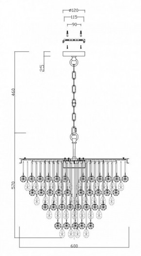 Подвесная люстра Maytoni Linn MOD091PL-07CH в Лабытнанги - labytnangi.mebel24.online | фото 4