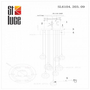 Подвесная люстра ST-Luce Montecelio SL6104.203.09 в Лабытнанги - labytnangi.mebel24.online | фото 3