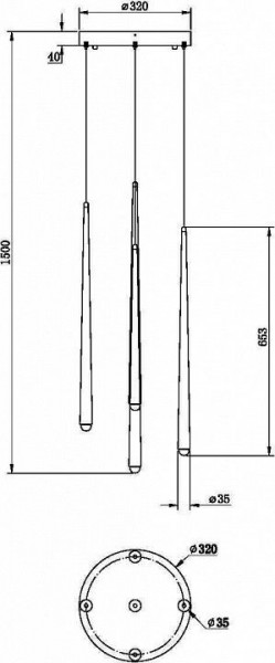 Подвесной светильник Maytoni Halo MOD132PL-L30BSK в Лабытнанги - labytnangi.mebel24.online | фото 2