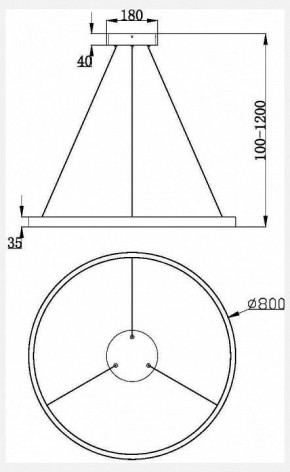 Подвесной светильник Maytoni Rim 1 MOD058PL-L42W3K в Лабытнанги - labytnangi.mebel24.online | фото 3