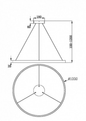Подвесной светильник Maytoni Rim MOD058PL-L54BSK в Лабытнанги - labytnangi.mebel24.online | фото 3