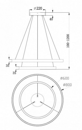 Подвесной светильник Maytoni Rim MOD058PL-L74W4K в Лабытнанги - labytnangi.mebel24.online | фото 6