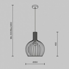 Подвесной светильник Maytoni Roots MOD194PL-01W в Лабытнанги - labytnangi.mebel24.online | фото 3