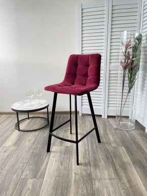 Полубарный стул CHILLI-QB SQUARE винный #16, велюр / черный каркас (H=66cm) М-City в Лабытнанги - labytnangi.mebel24.online | фото 4