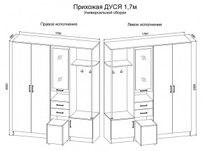 Прихожая Дуся 1.7 УНИ (Дуб Бунратти/Белый Бриллиант) в Лабытнанги - labytnangi.mebel24.online | фото 2