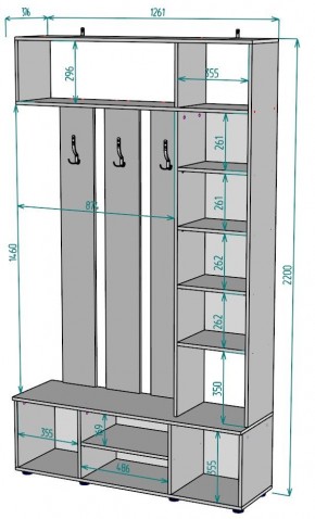 Прихожая с зеркалом V20_M в Лабытнанги - labytnangi.mebel24.online | фото 2