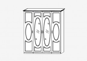 Прованс-2 Шкаф 4-х дверный с 2 зеркалами (Бежевый/Текстура белая платиной золото) в Лабытнанги - labytnangi.mebel24.online | фото 2