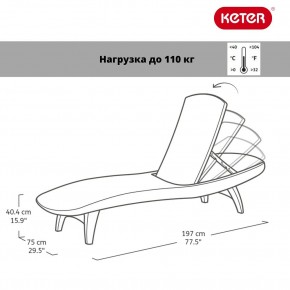 Шезлонг Пацифик (Pacific) графит в Лабытнанги - labytnangi.mebel24.online | фото 2