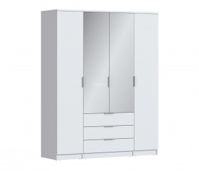 Шкаф 4х дверный с зеркалами Николь СБ-2595/1 (Белый) в Лабытнанги - labytnangi.mebel24.online | фото