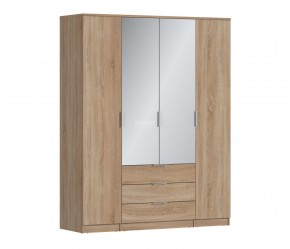 Шкаф 4х дверный с зеркалами Николь СБ-2595/1 (Дуб Сонома) в Лабытнанги - labytnangi.mebel24.online | фото