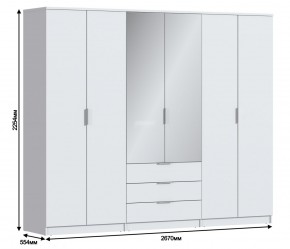 Шкаф 6-ти дверный Николь СБ-2593/1 (Белый) в Лабытнанги - labytnangi.mebel24.online | фото 3