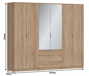 Шкаф 6-ти дверный Николь СБ-2593/1 (Дуб Сонома) в Лабытнанги - labytnangi.mebel24.online | фото 3