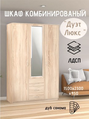 Шкаф комбинированный Дуэт Люкс с зеркалом в Лабытнанги - labytnangi.mebel24.online | фото