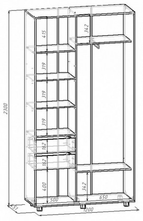 Шкаф-купе Удачный 1200x450x2300 в Лабытнанги - labytnangi.mebel24.online | фото 3