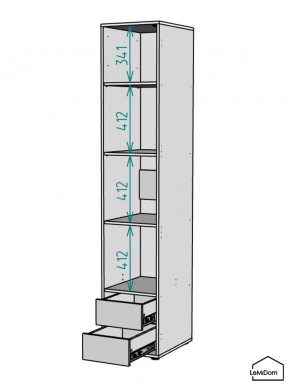 Шкаф Linnea MHR-1-4 2050х400х510 (ДВ-М 11.1.25) в Лабытнанги - labytnangi.mebel24.online | фото 3