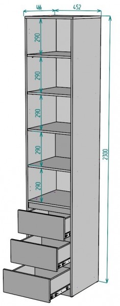 Шкаф Мальта H159 в Лабытнанги - labytnangi.mebel24.online | фото 2